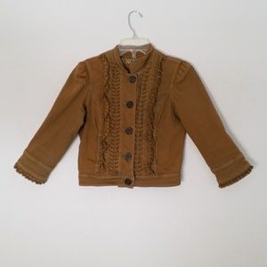 XOXO Ruffled Brown Denim Stylish Jacket